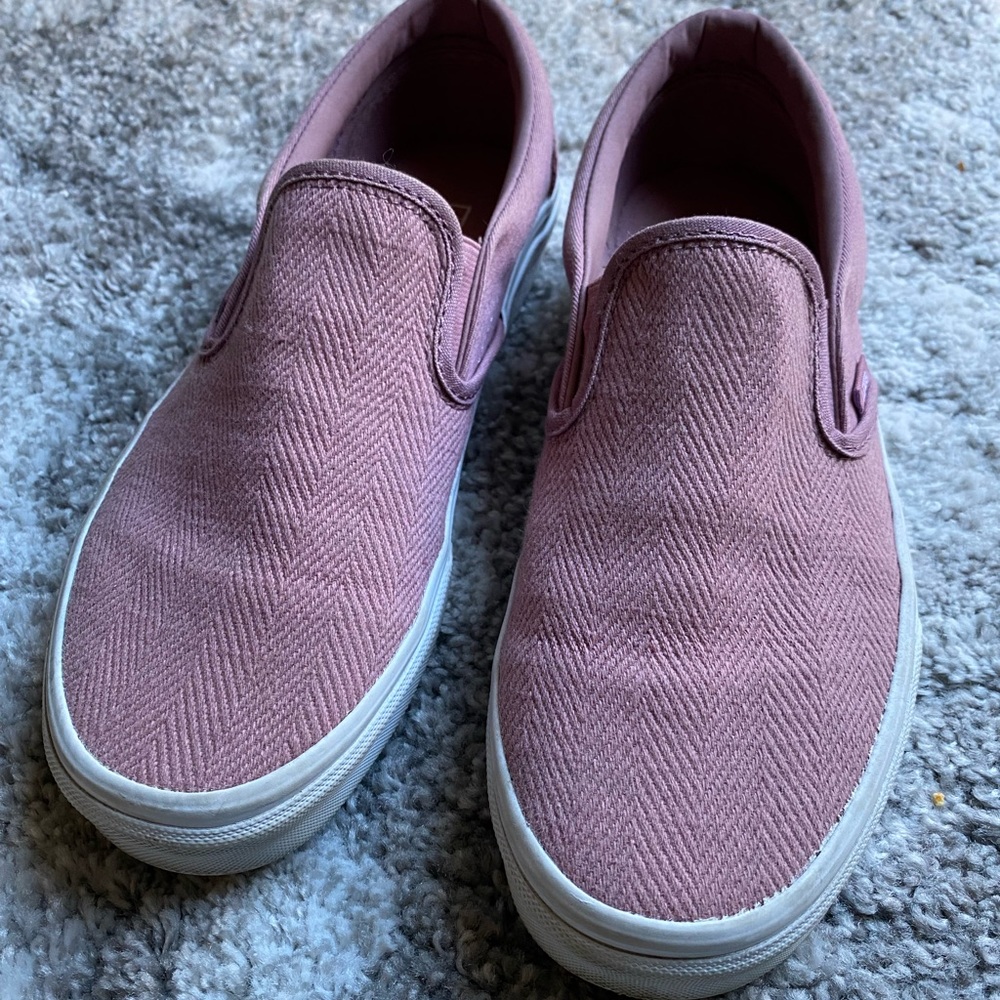Vans pink fabric shoes woman’s us 8.5 EUC